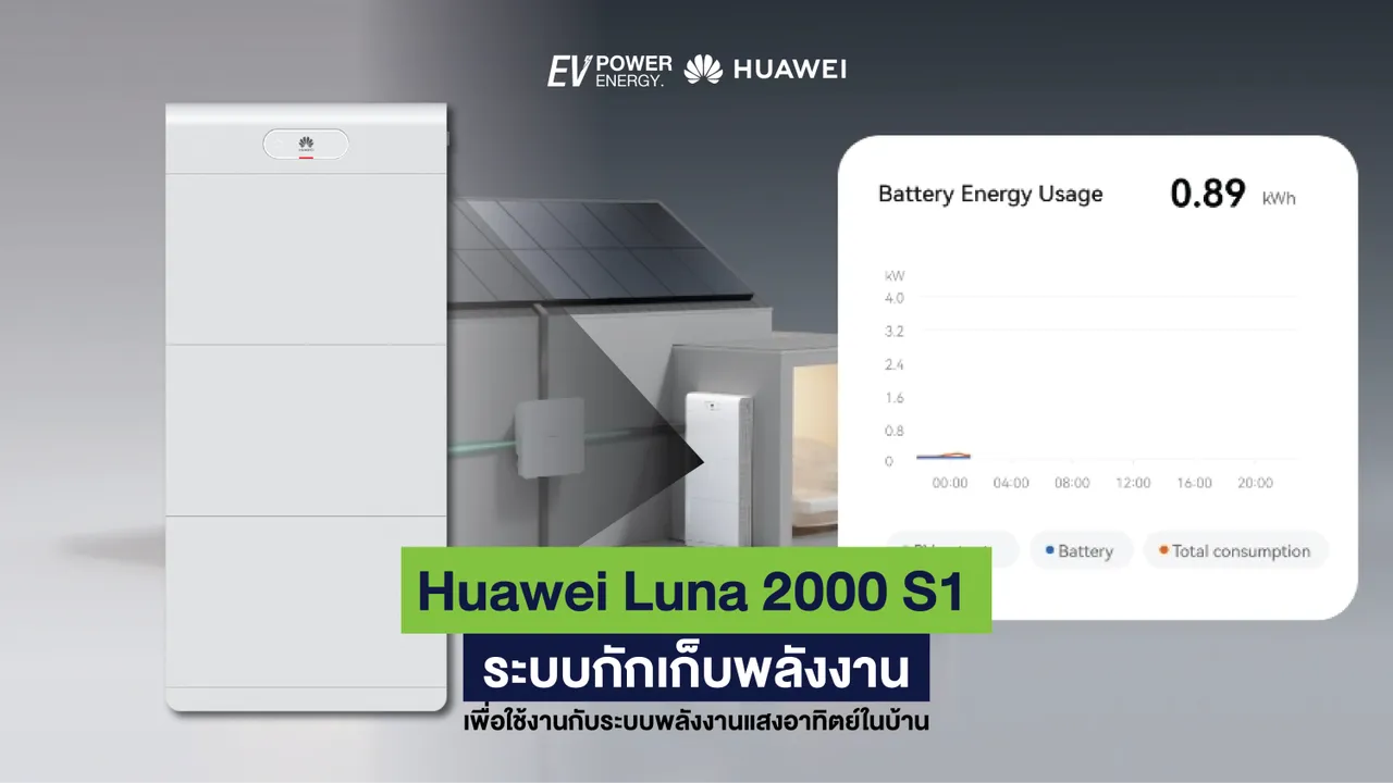 Huawei Luna 2000 S1 ระบบกักเก็บพลังงาน เพื่อใช้งานกับระบบพลังงานแสงอาทิตย์ในบ้าน