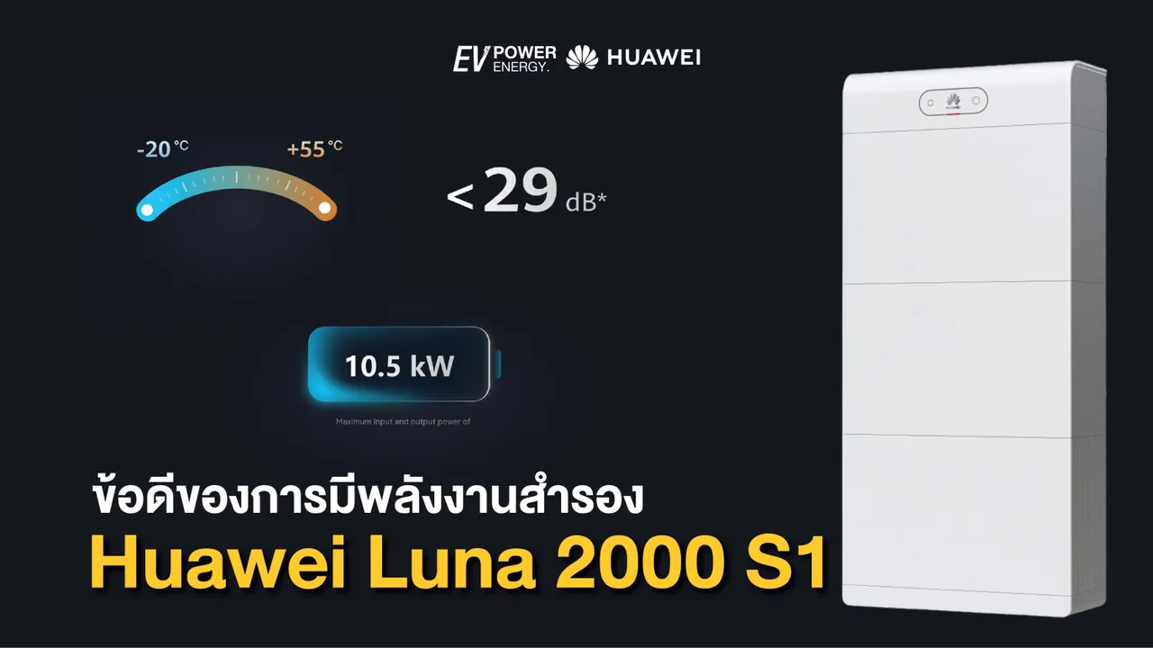 ข้อดีของการมีพลังงานสำรอง Huawei Luna 2000 S1