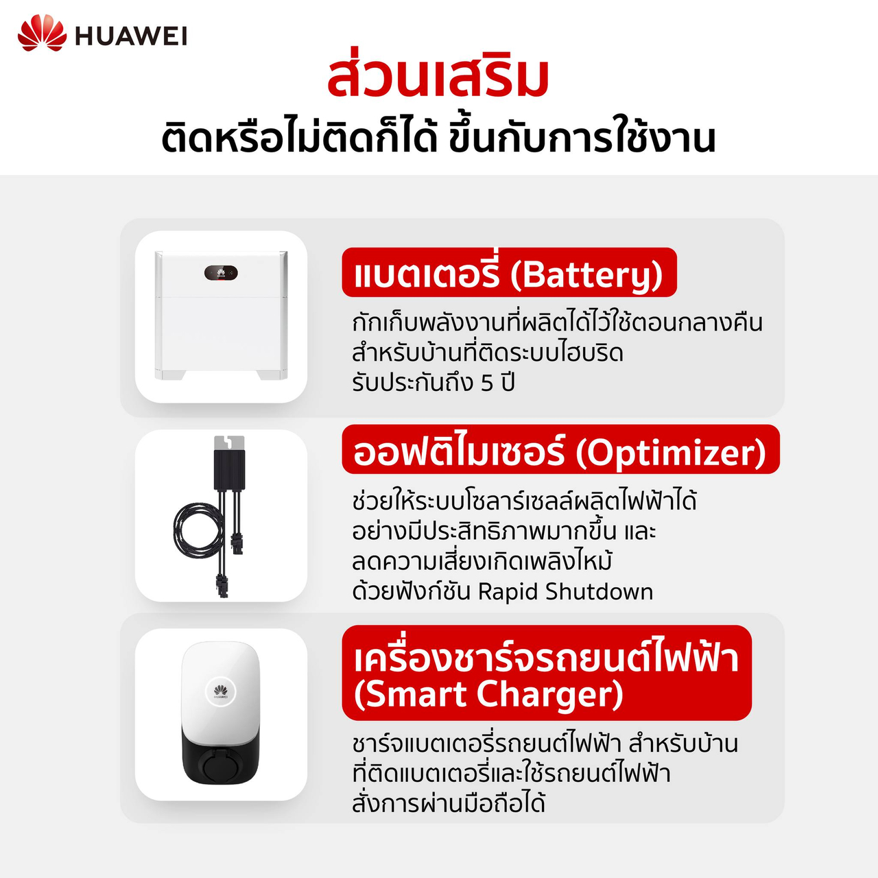 อุปกรณ์เสริม Huawei เสริมประสิทธิภาพ เพิ่มพลังงาน โซล่าเซลล์ (3)